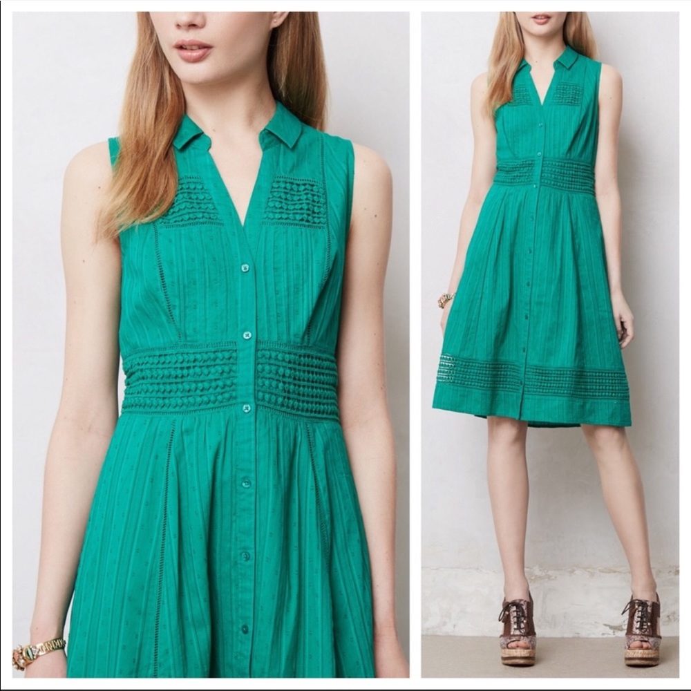 Anthropologie Maeve Swiss dot shirt dress, size 4